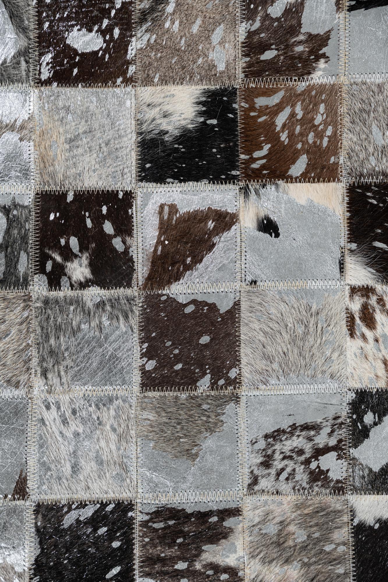 5' 1 x 8' 1 Cowhide Leather Rug
