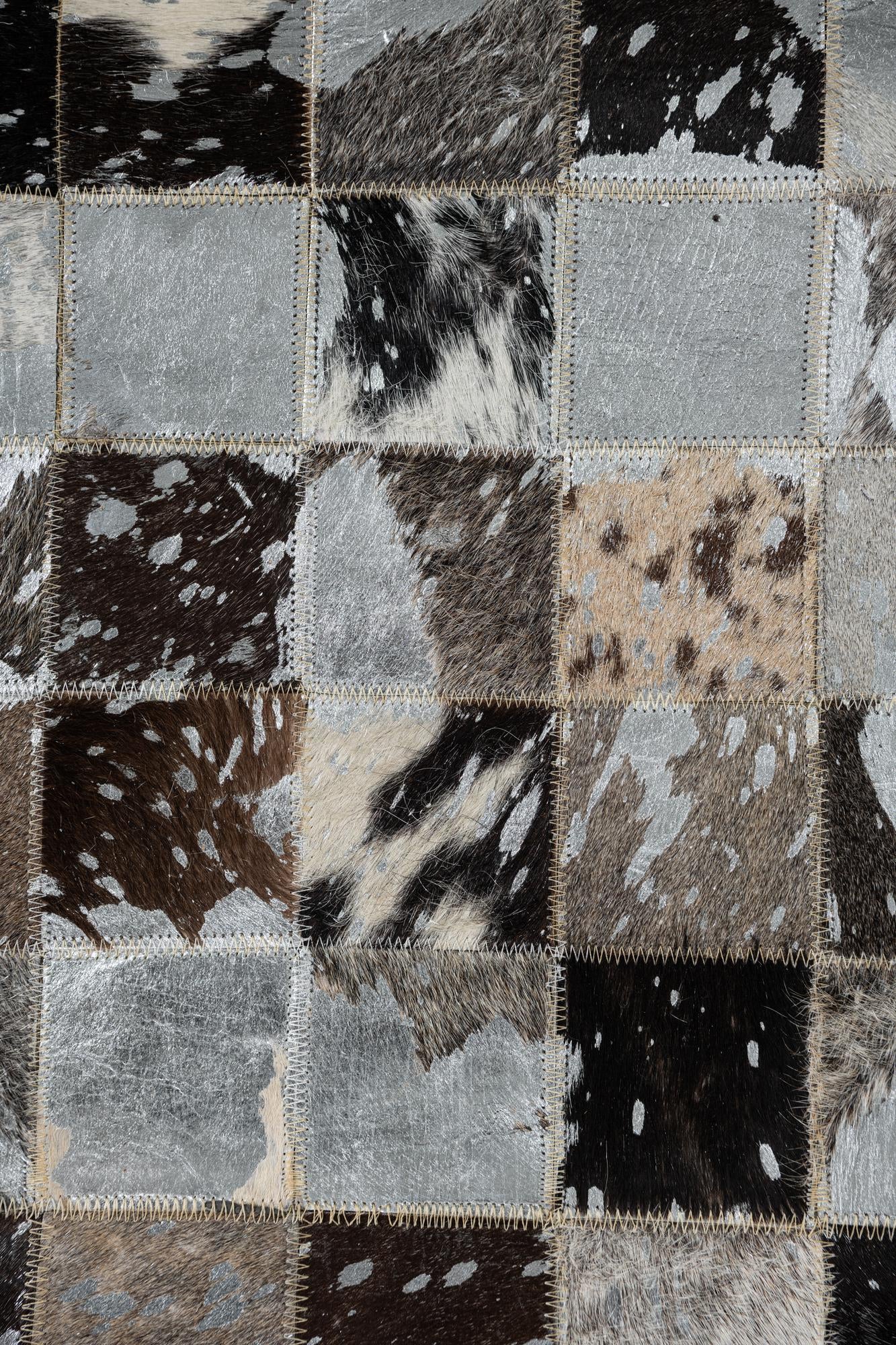 5' 1 x 8' 1 Cowhide Leather Rug