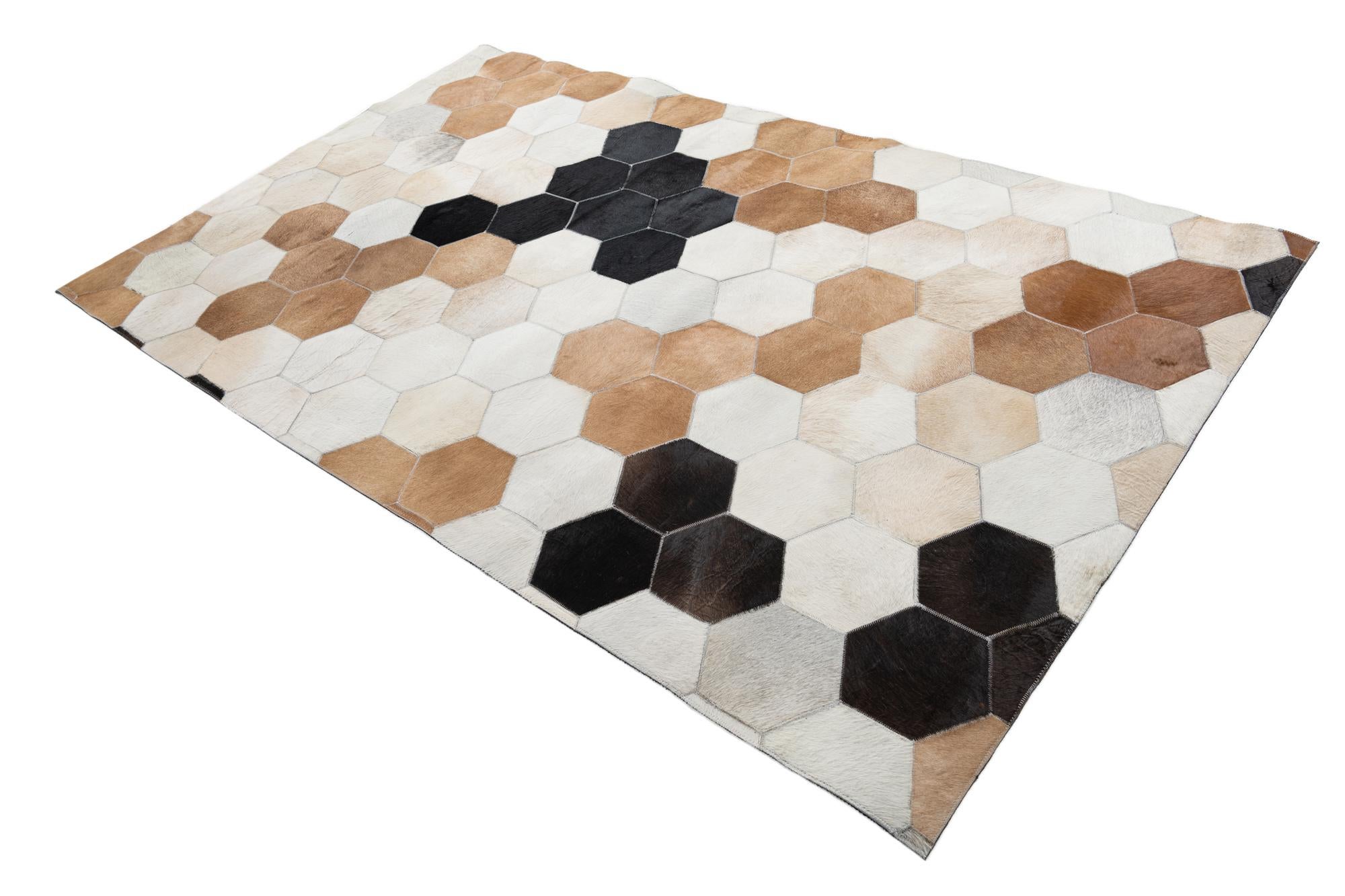 5' x 8' Cowhide Leather Rug
