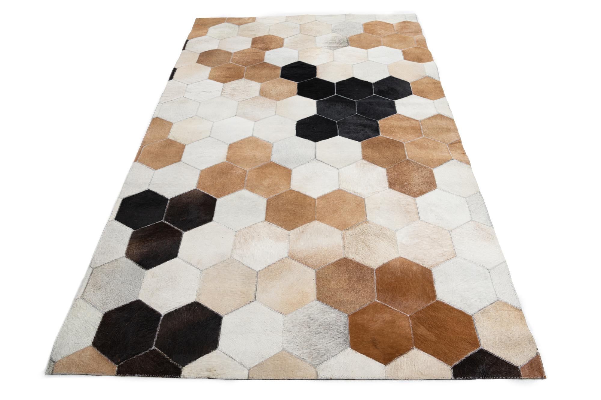 5' x 8' Cowhide Leather Rug