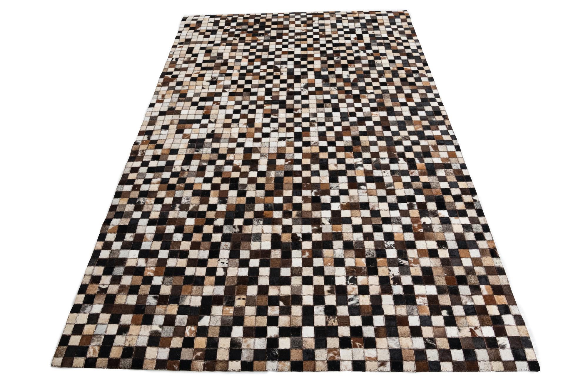 5' x 8' Cowhide Leather Rug