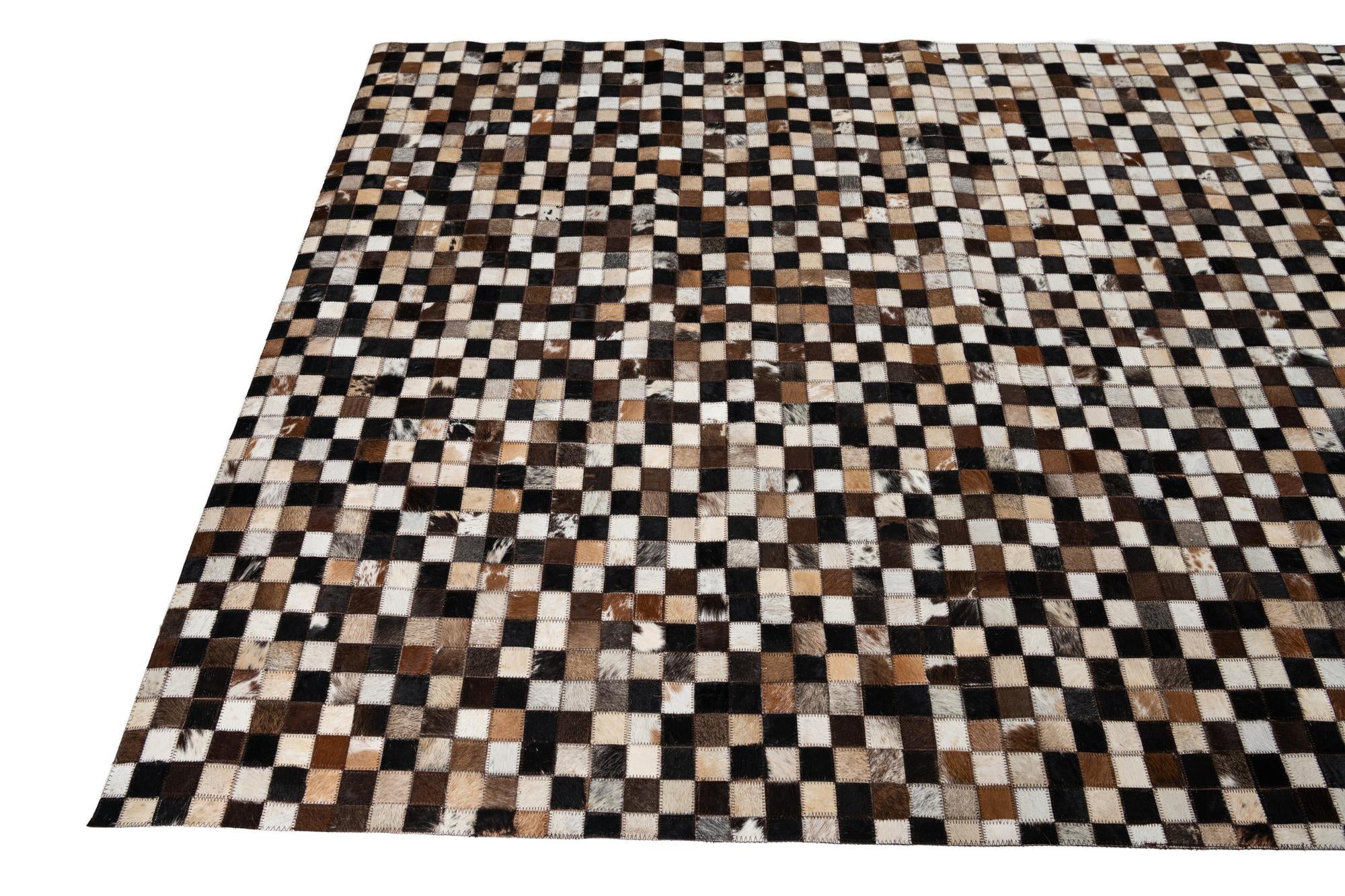 5' x 8' Cowhide Leather Rug