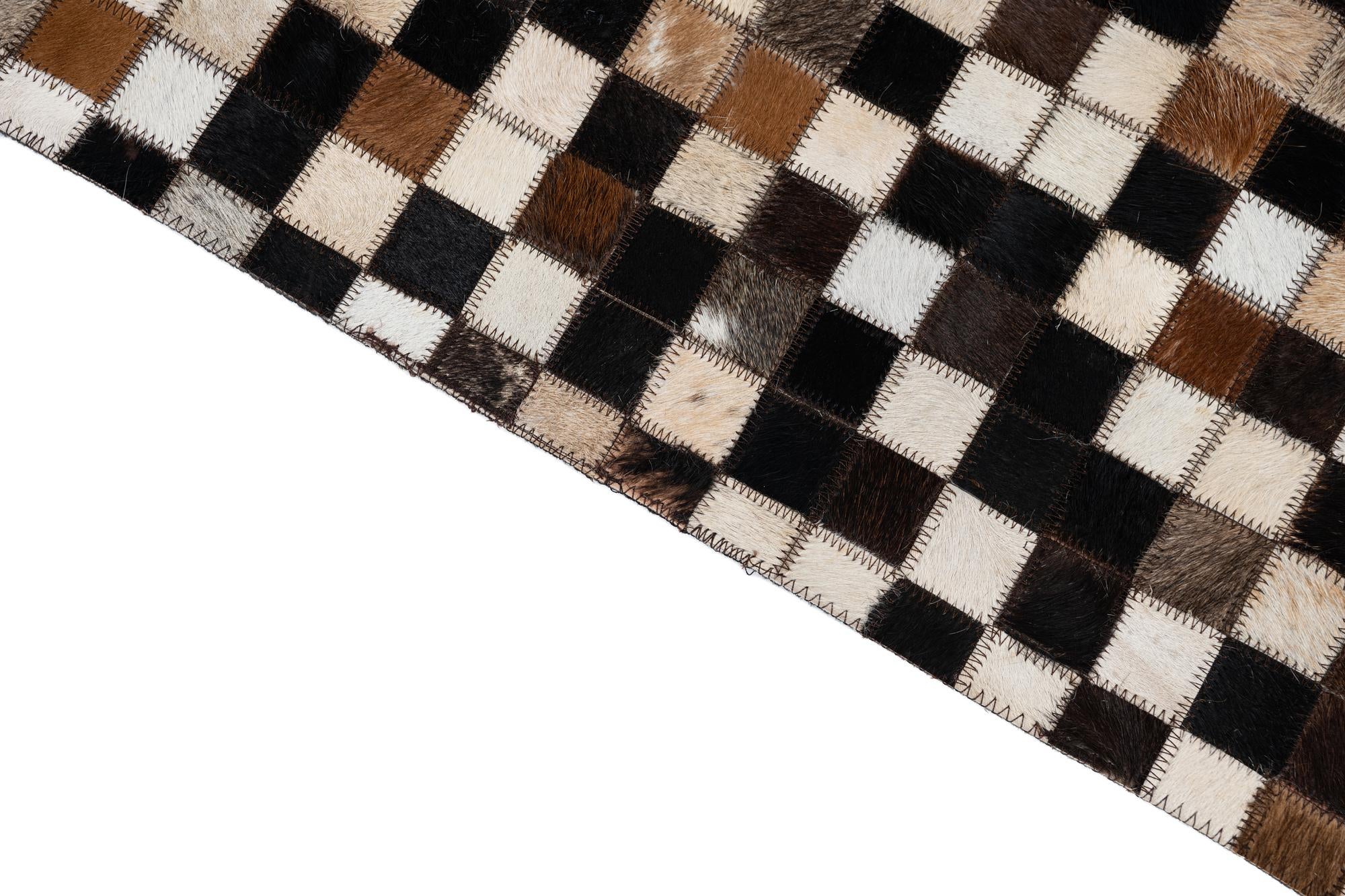 5' x 8' Cowhide Leather Rug