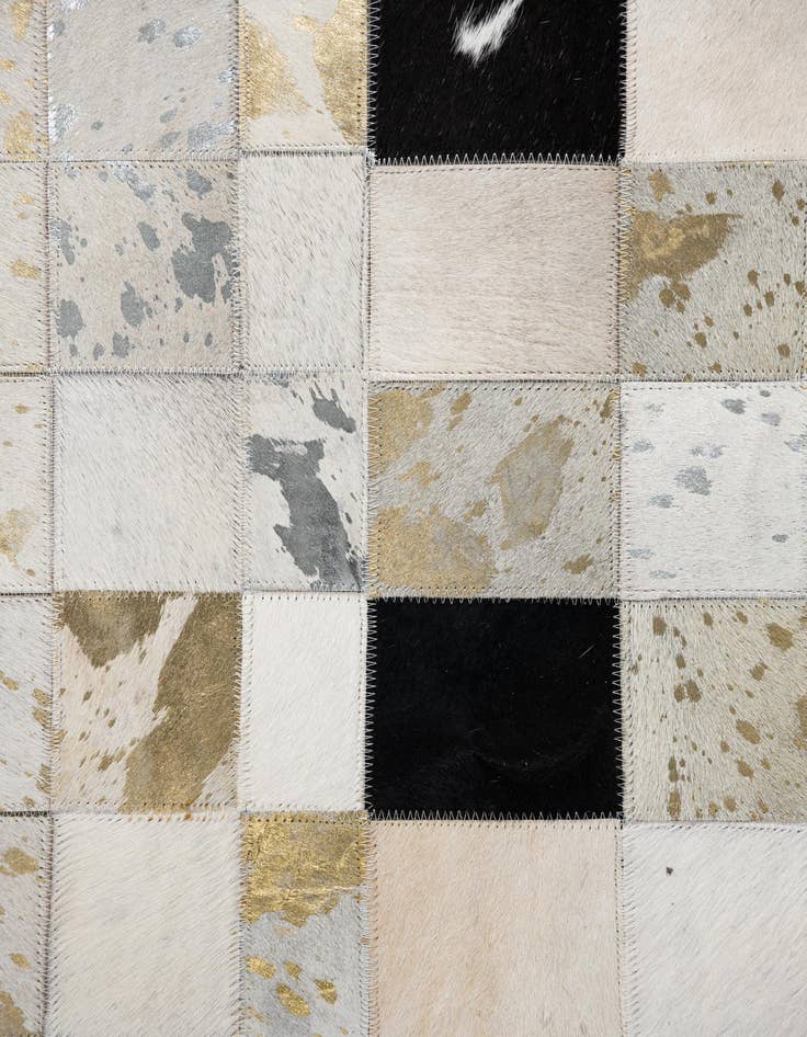 Detail image of 5' 1 x 8' Cowhide Leather Rug