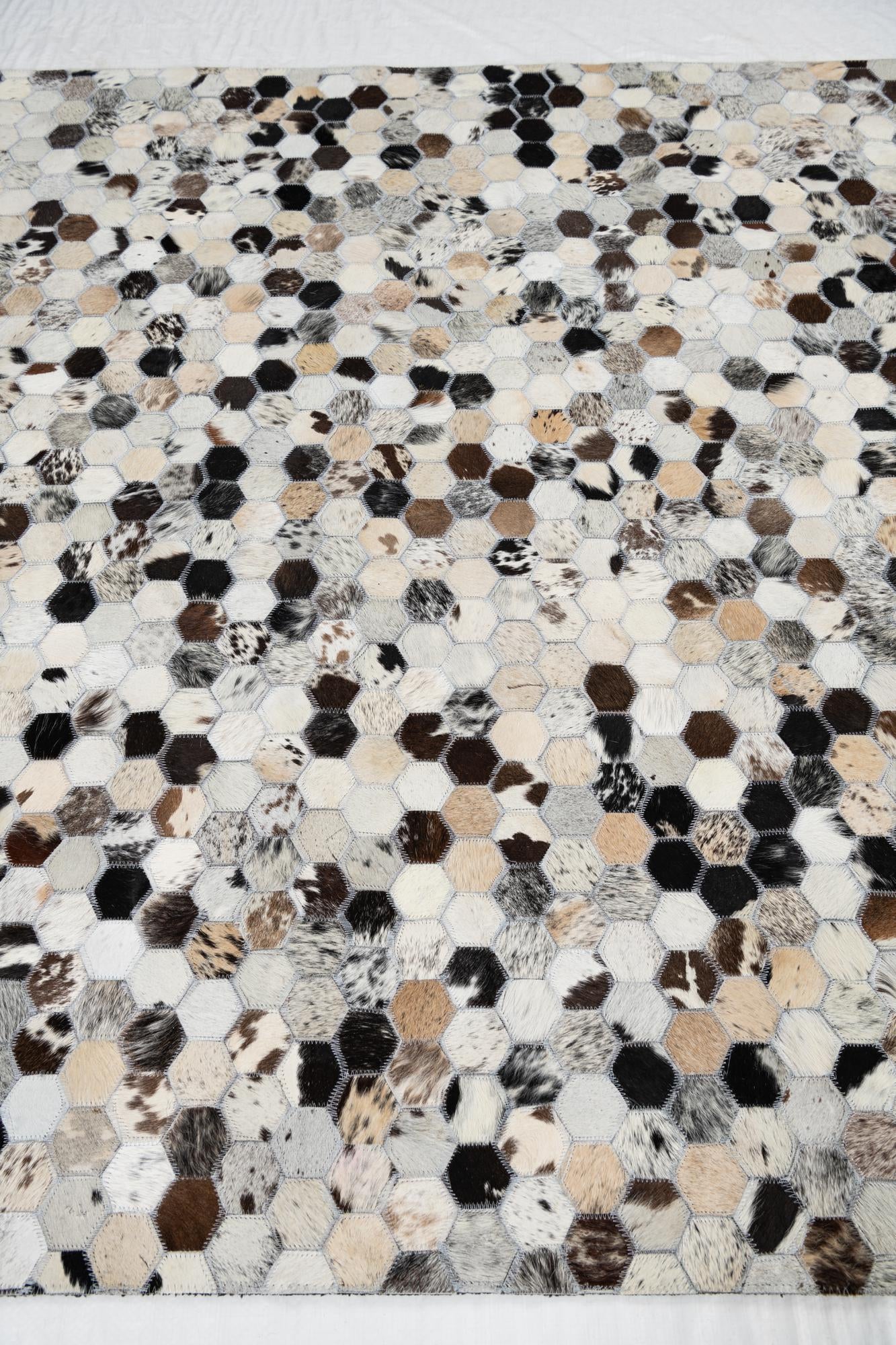 5' 1 x 7' 10 Cowhide Leather Rug
