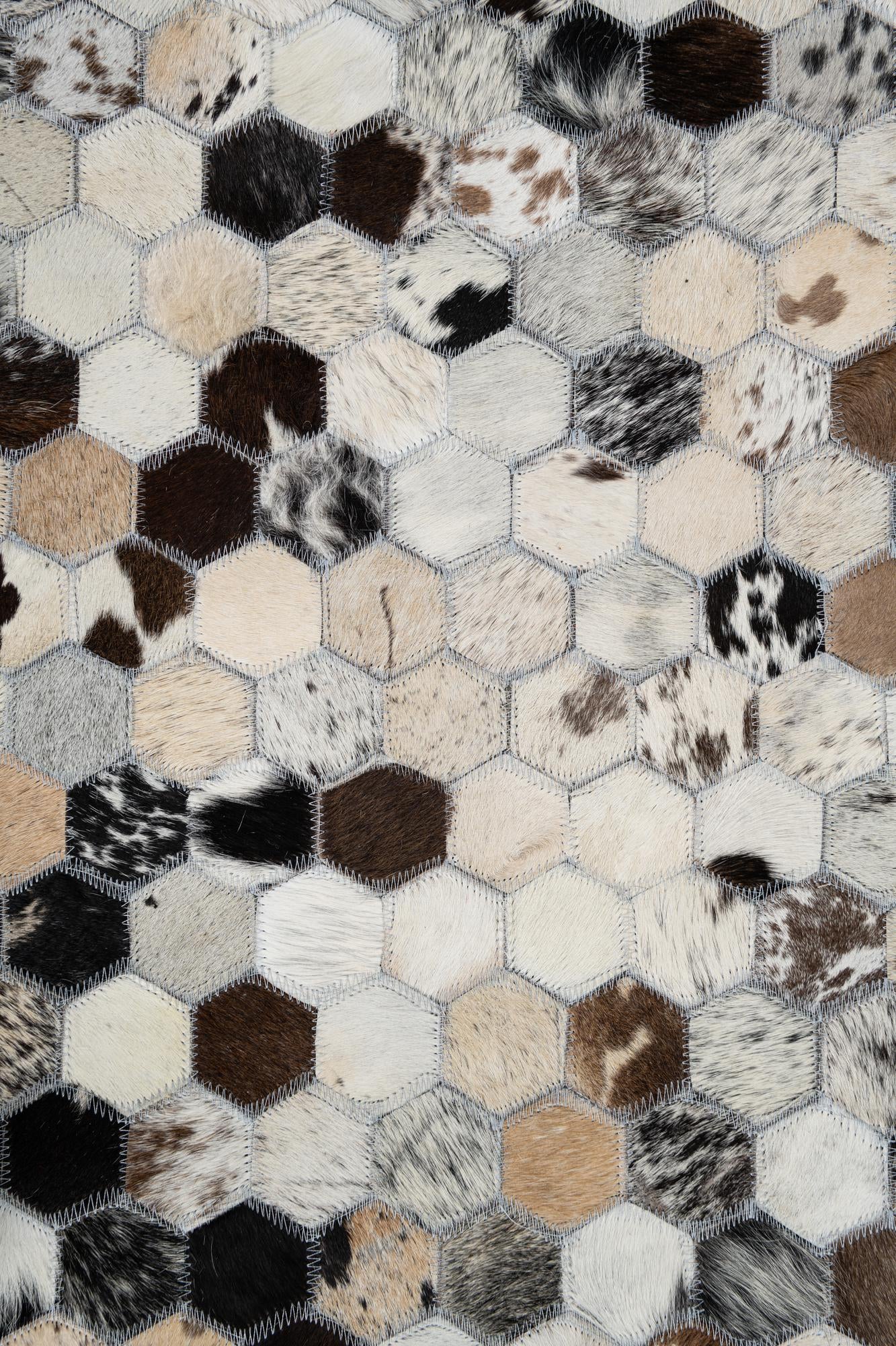 5' 1 x 7' 10 Cowhide Leather Rug