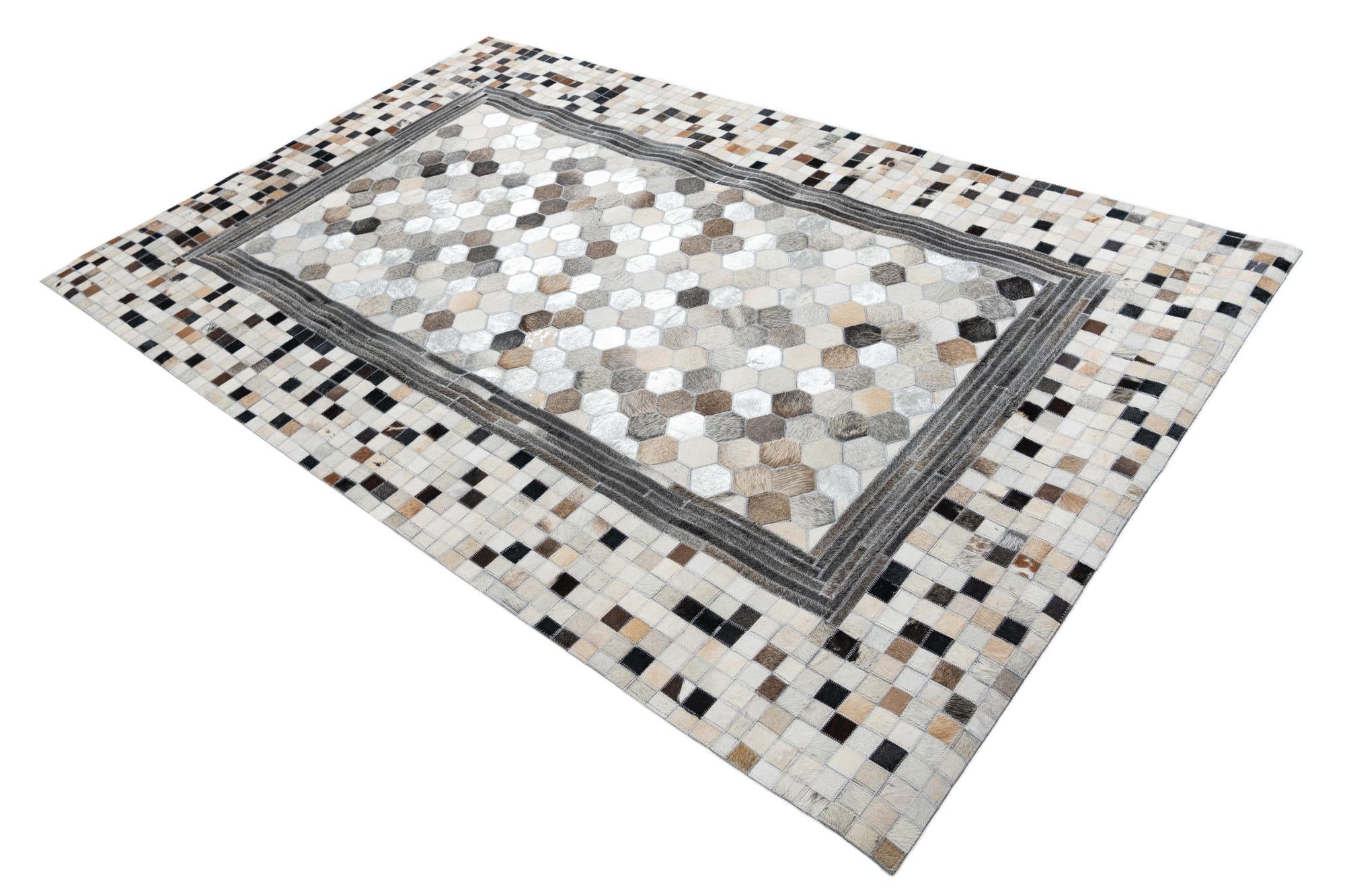 5' x 8' Cowhide Leather Rug