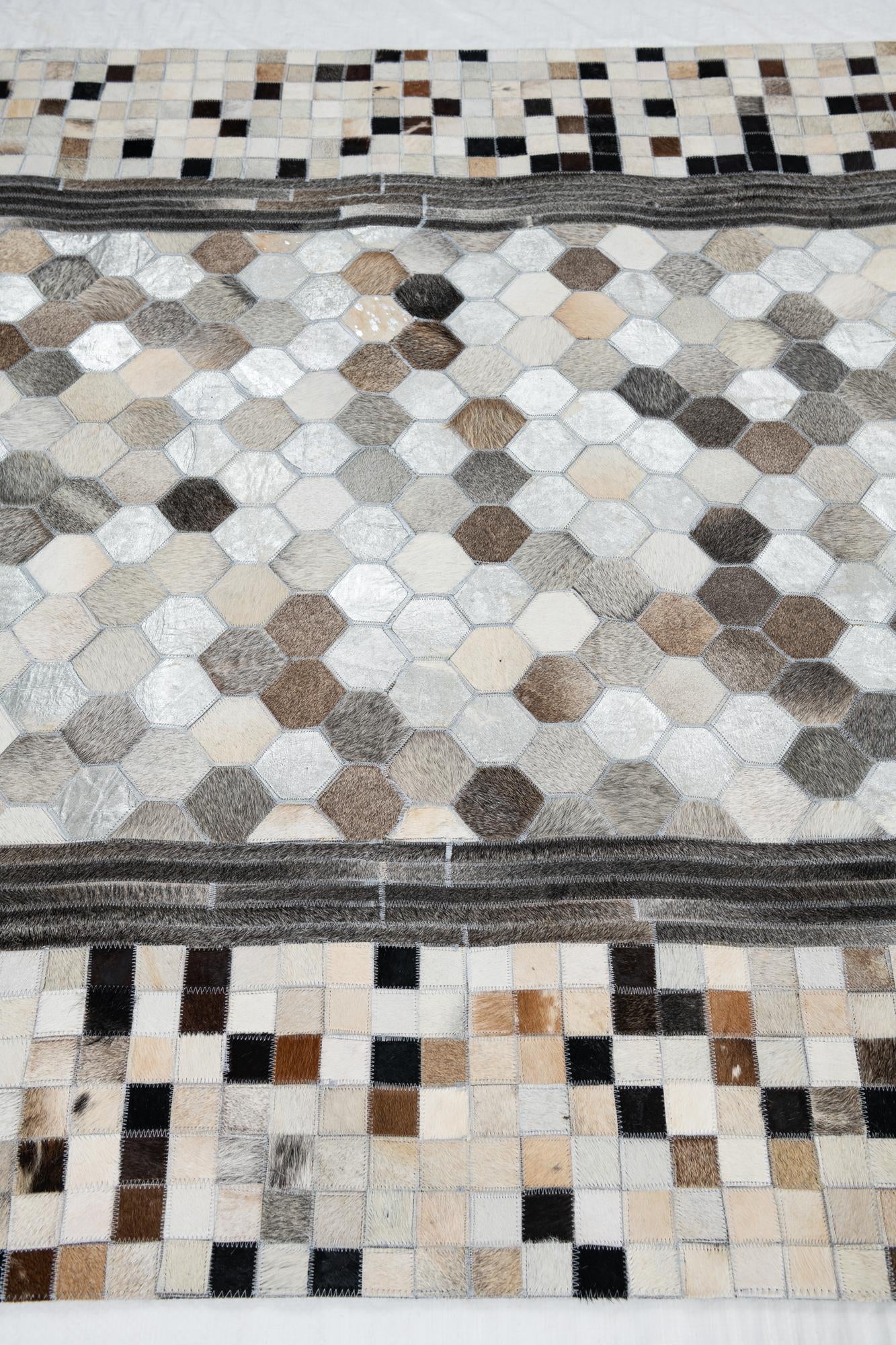 5' x 8' Cowhide Leather Rug
