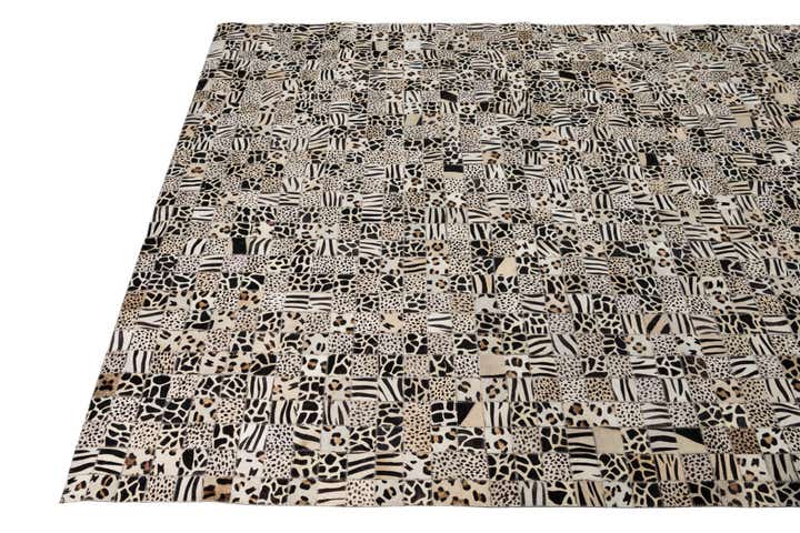 5' 1 x 8' Cowhide Leather Rug
