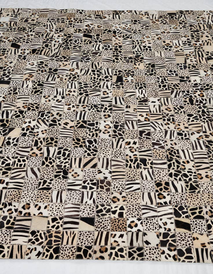 Detail image of 5' 1 x 8' Cowhide Leather Rug