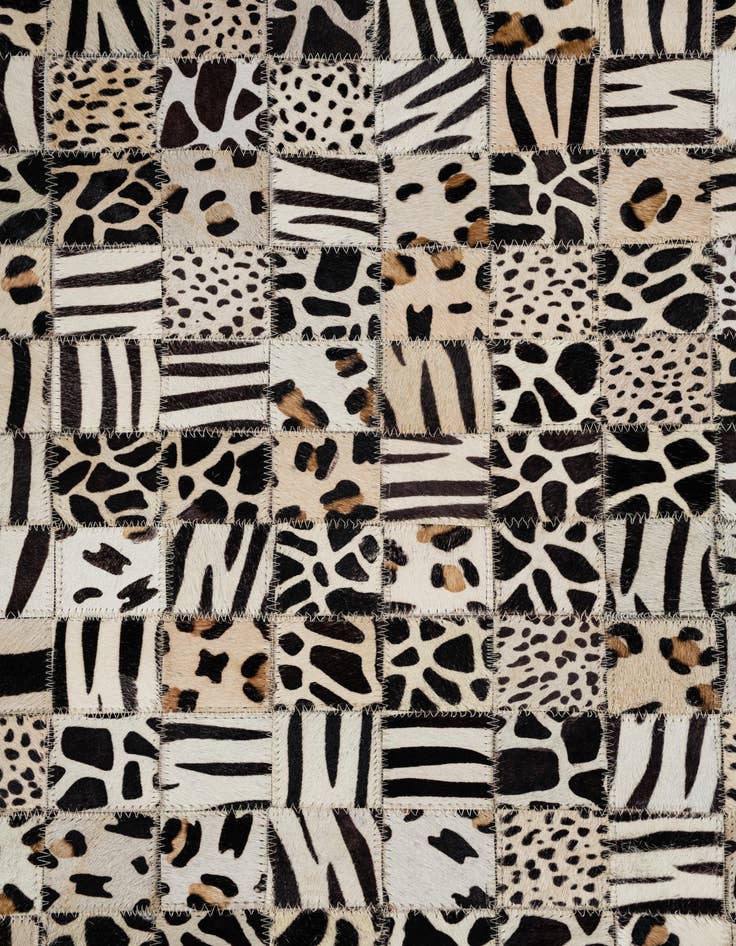 Detail image of 5' 1 x 8' Cowhide Leather Rug