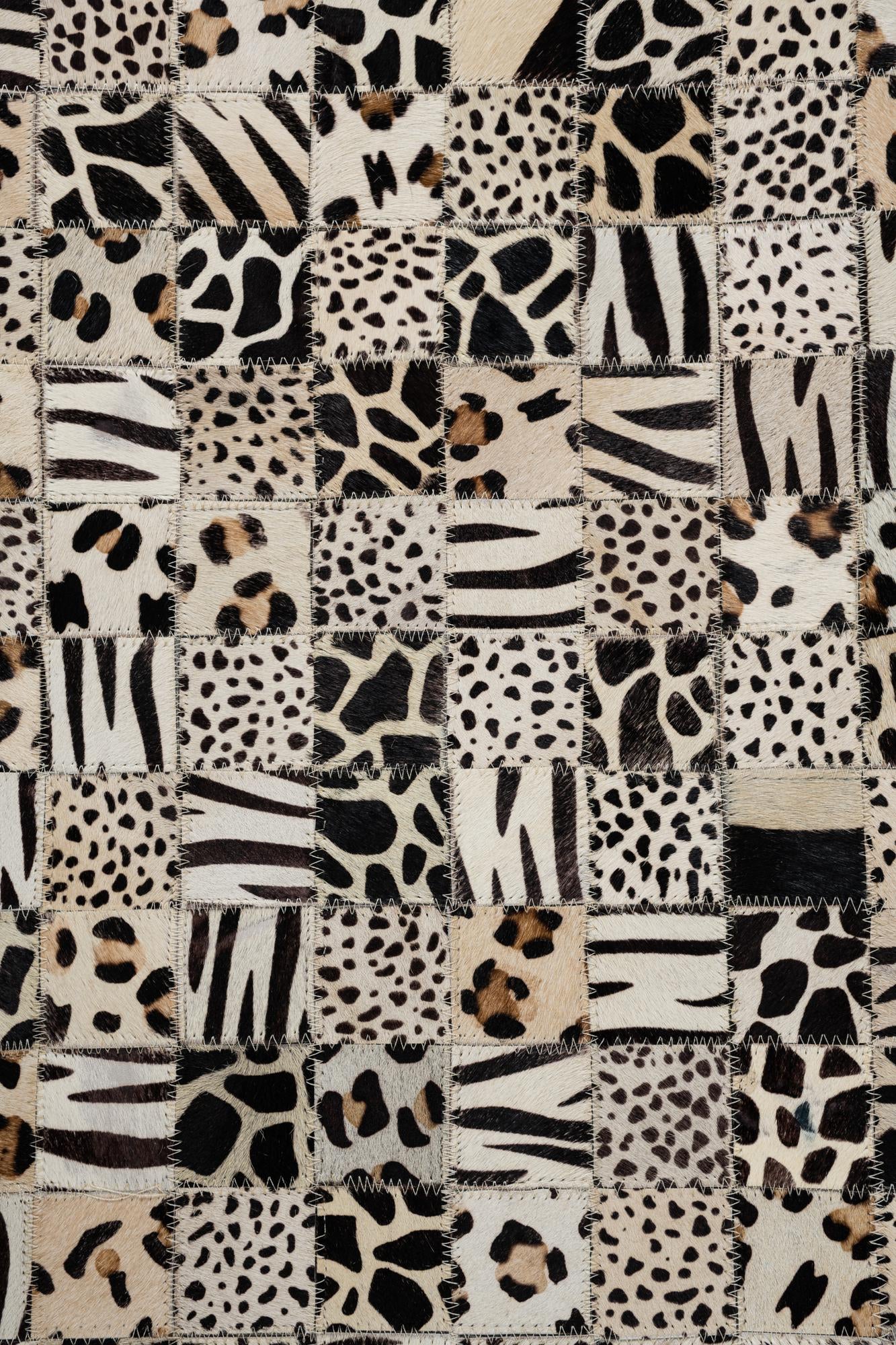 5' 1 x 8' Cowhide Leather Rug