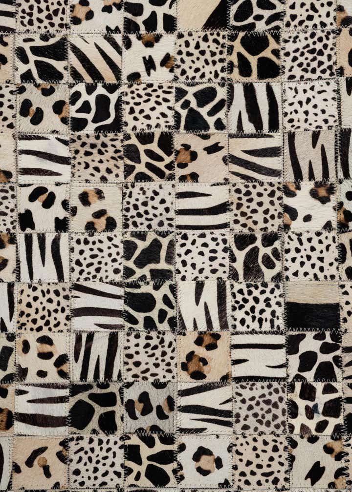 5' 1 x 8' Cowhide Leather Rug