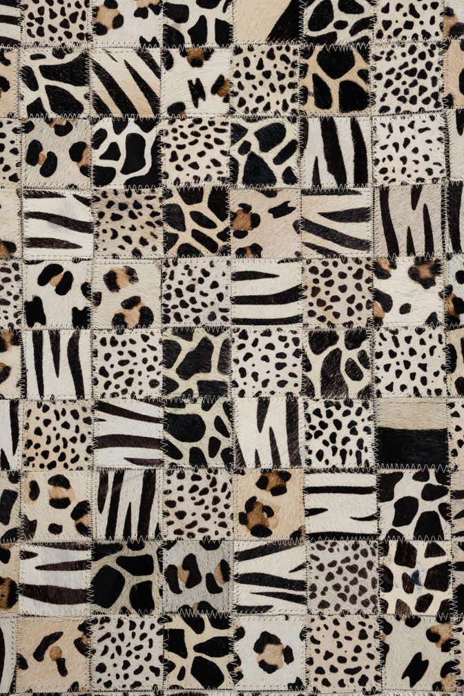 5' 1 x 8' Cowhide Leather Rug