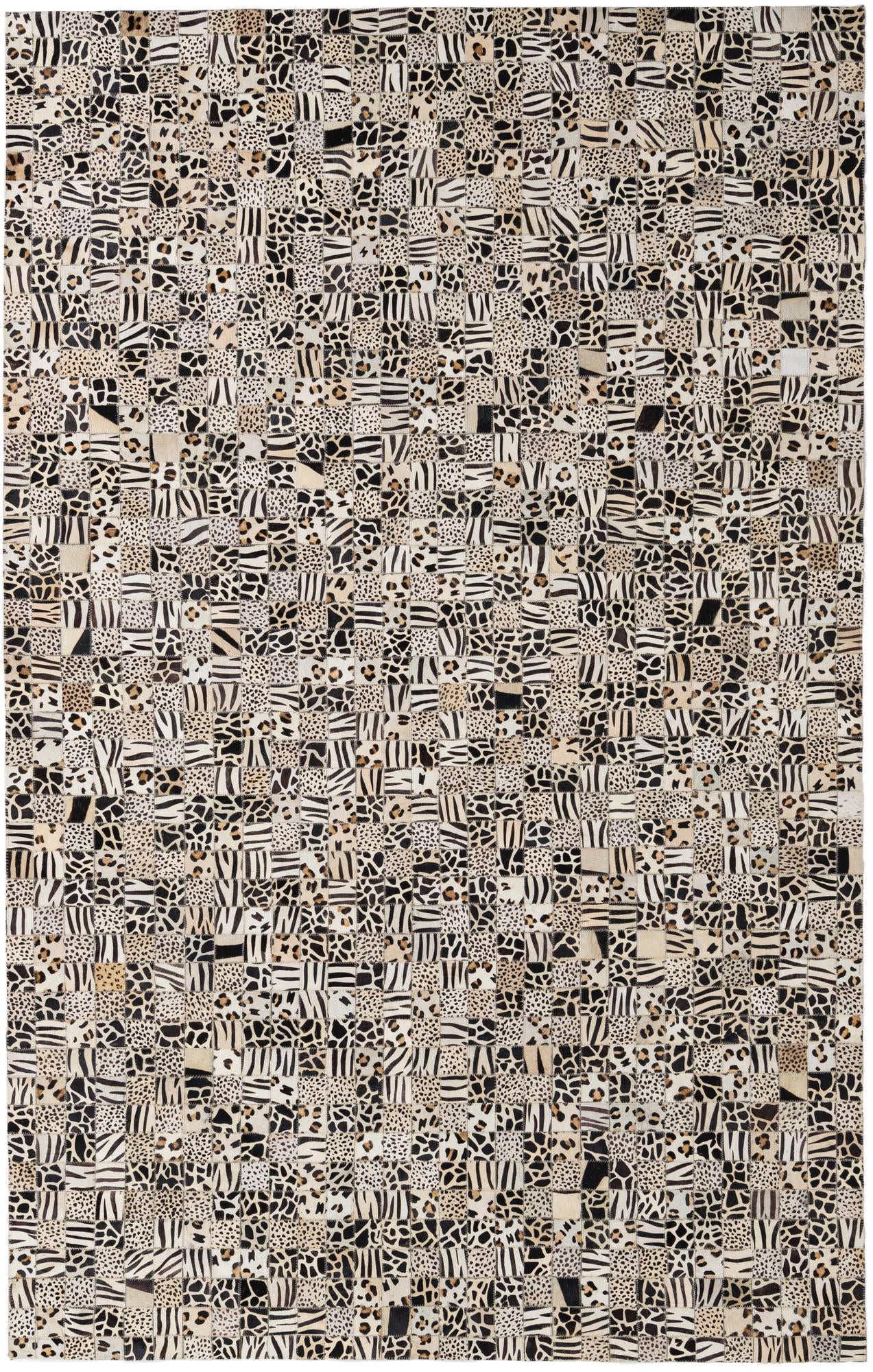 5' 1 x 8' Cowhide Leather Rug