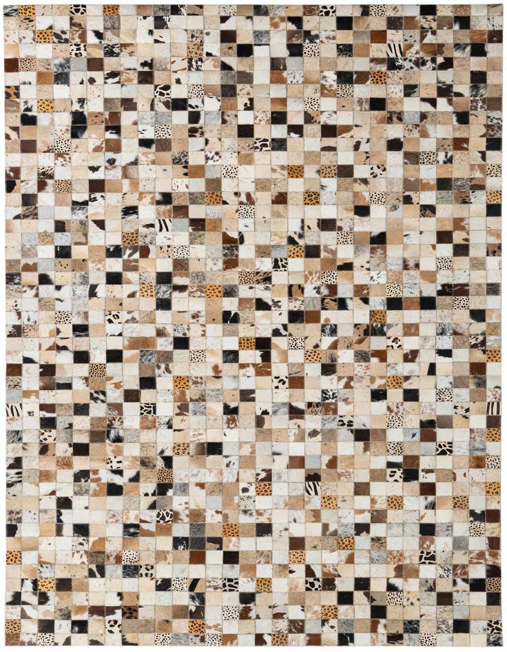 Detail image of 5' x 7' 10 Cowhide Leather Rug