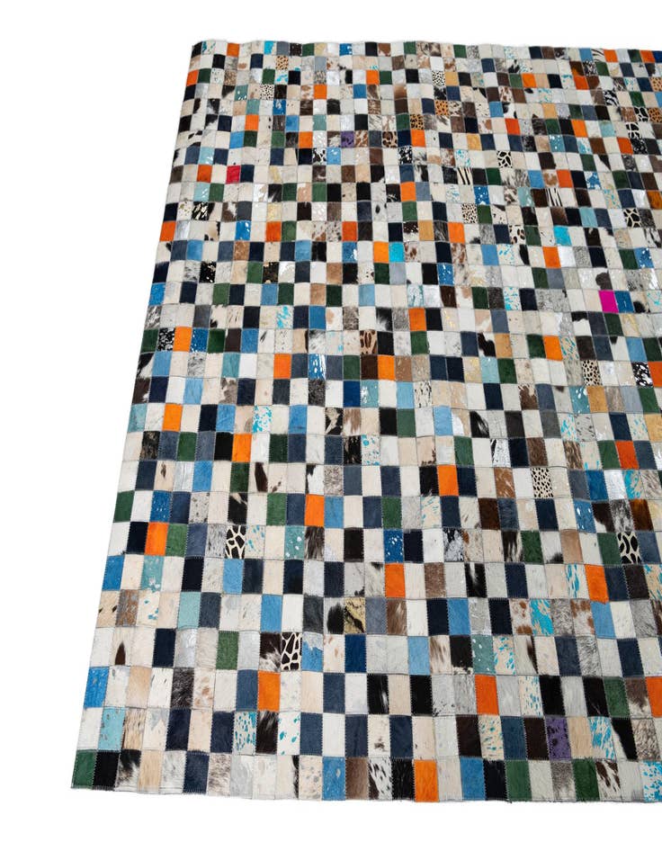 Detail image of 5' 1 x 8' Cowhide Leather Rug