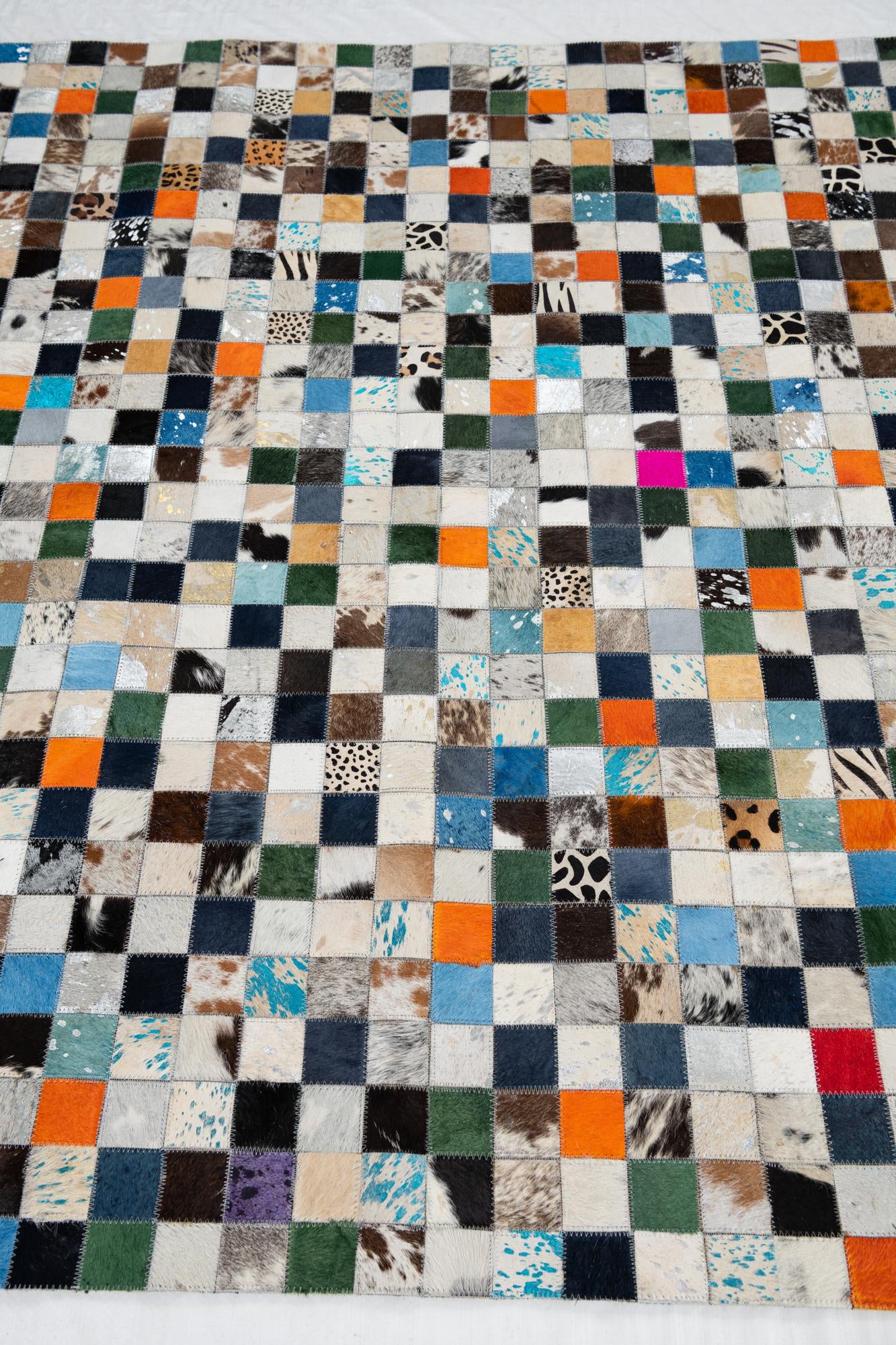 5' 1 x 8' Cowhide Leather Rug