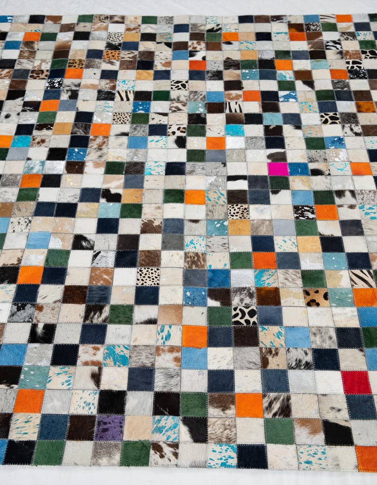 Detail image of 5' 1 x 8' Cowhide Leather Rug