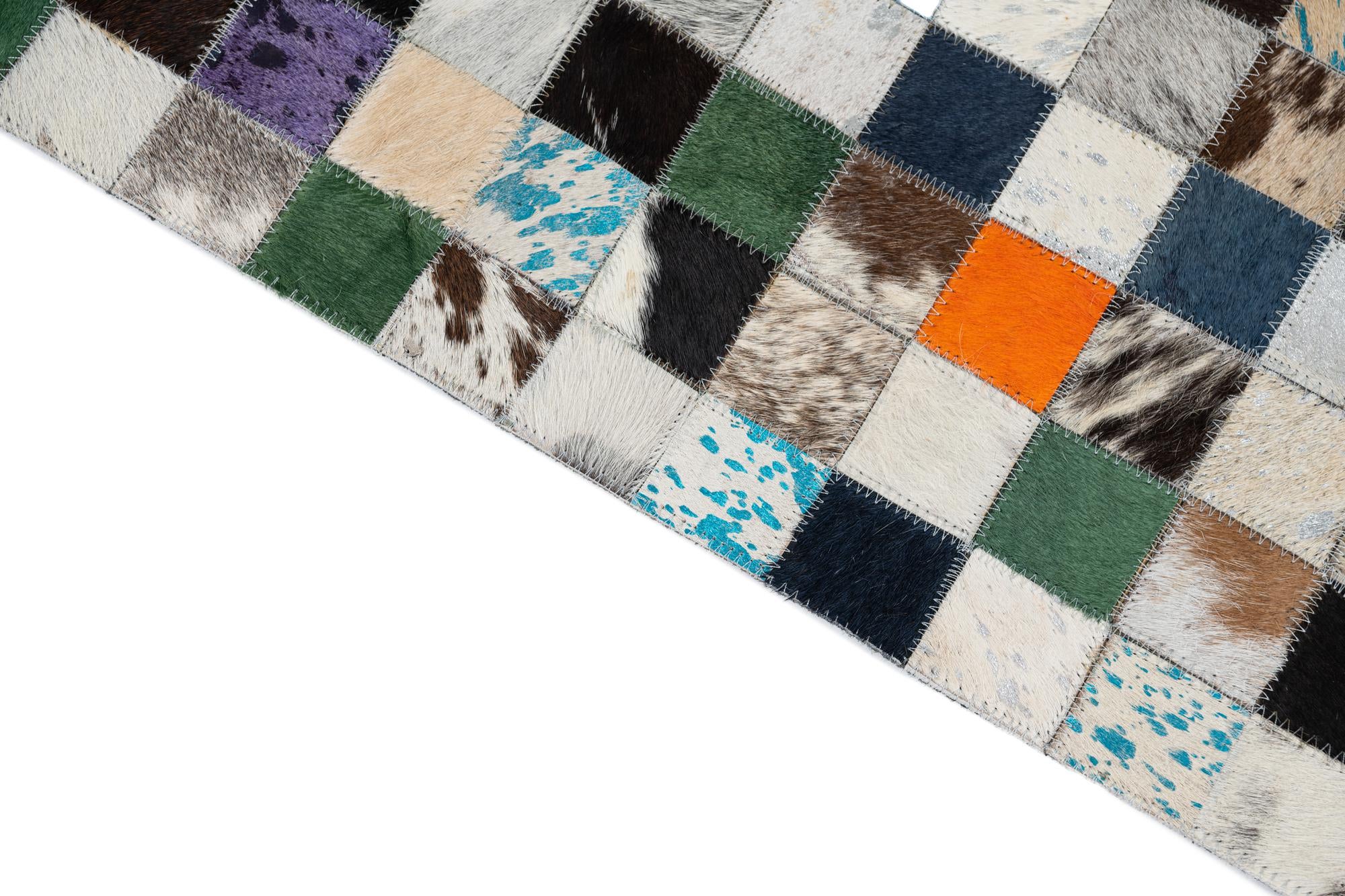 5' 1 x 8' Cowhide Leather Rug