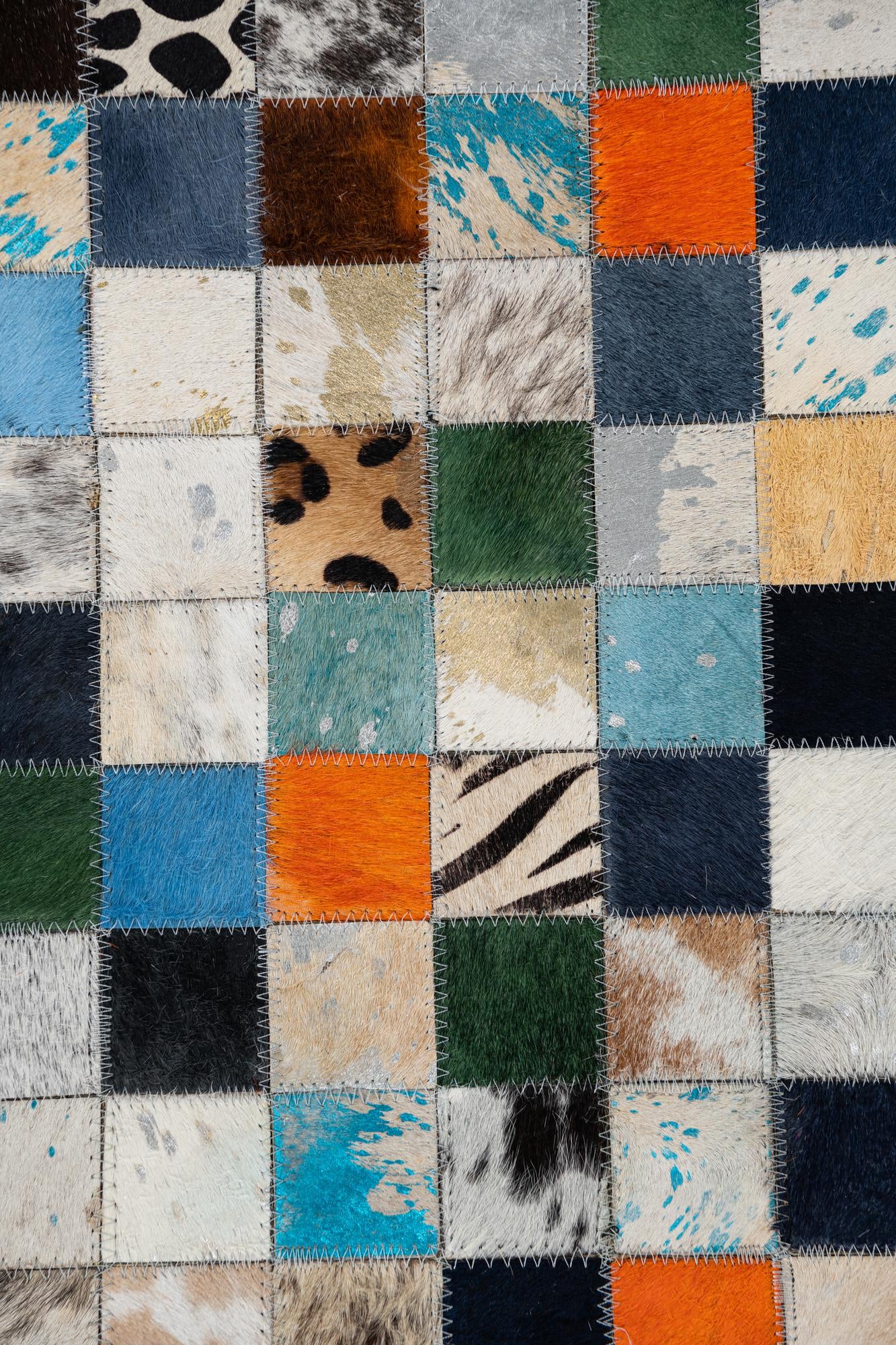 5' 1 x 8' Cowhide Leather Rug