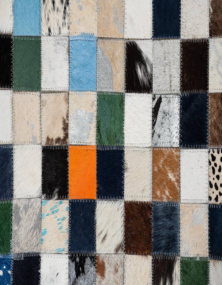 Detail image of 5' 1 x 8' Cowhide Leather Rug