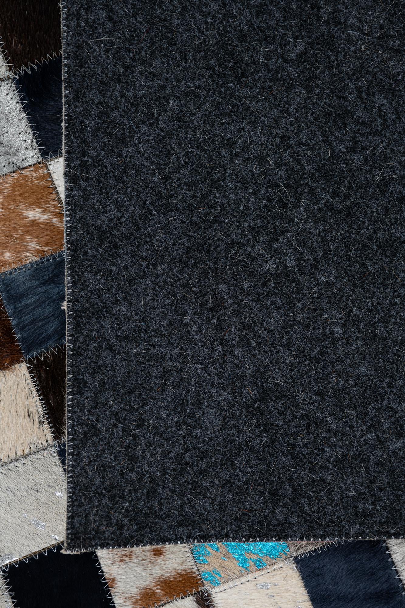 5' 1 x 8' Cowhide Leather Rug