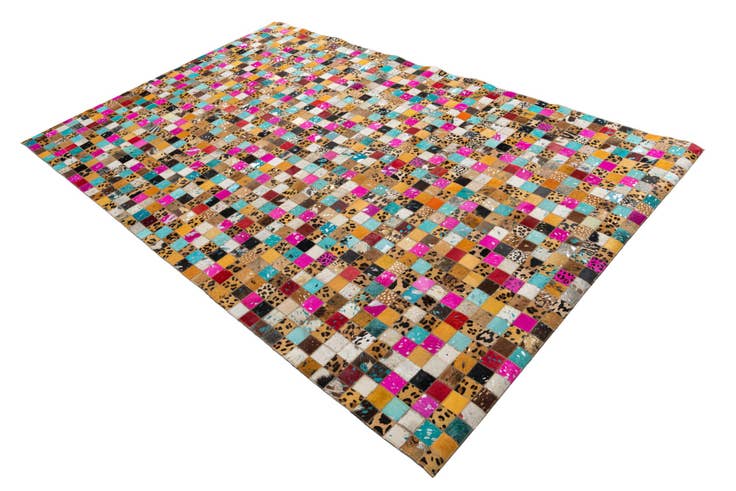Detail image of 5' 1 x 8' Cowhide Leather Rug