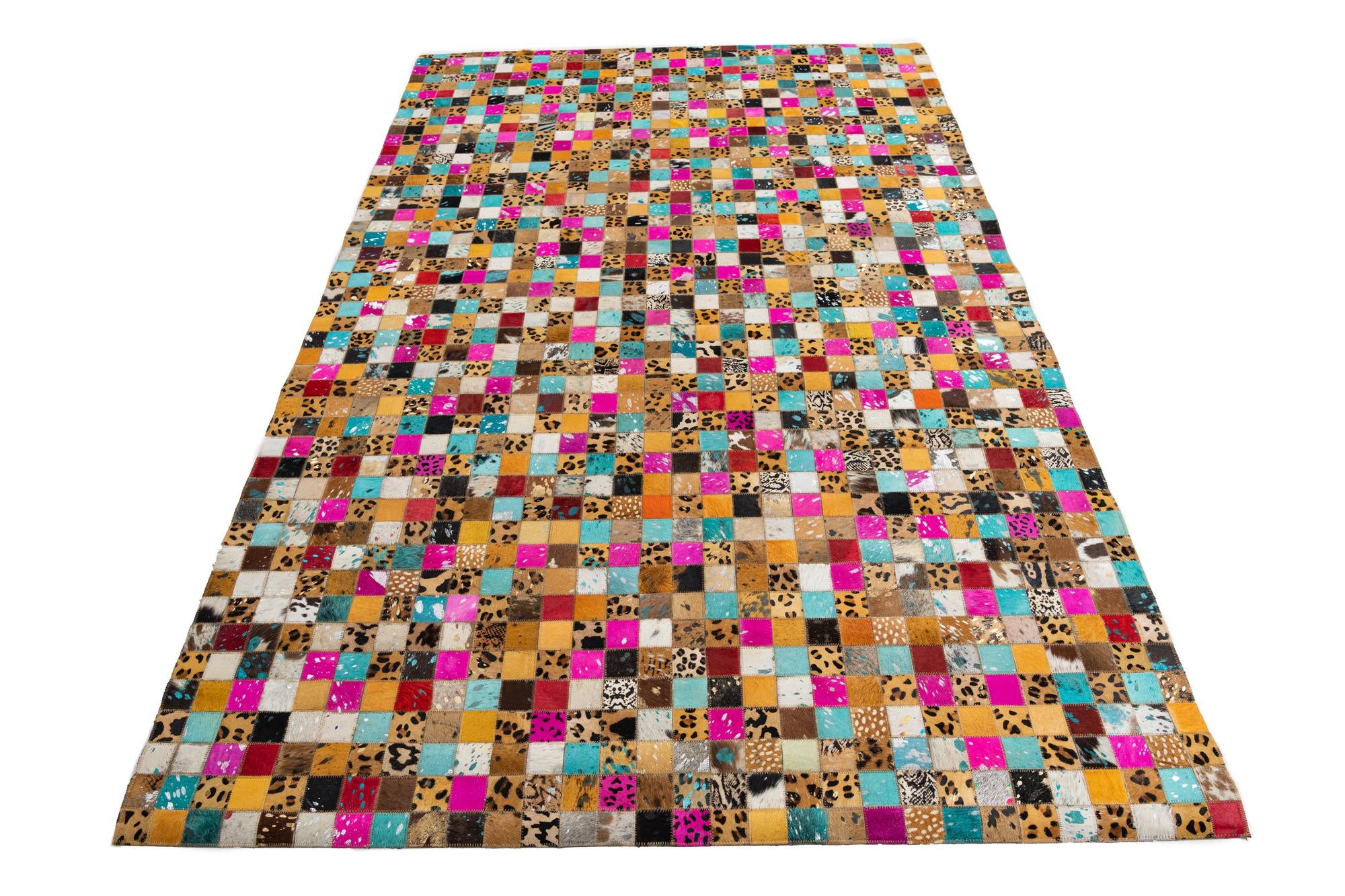 5' 1 x 8' Cowhide Leather Rug