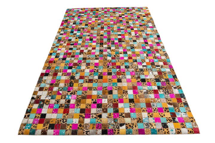 5' 1 x 8' Cowhide Leather Rug
