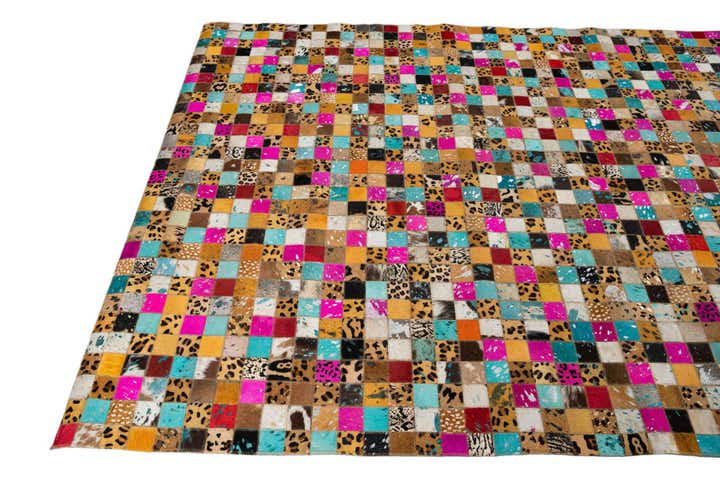 5' 1 x 8' Cowhide Leather Rug