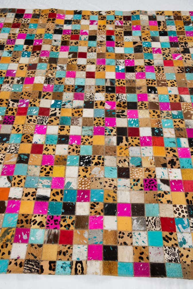 5' 1 x 8' Cowhide Leather Rug