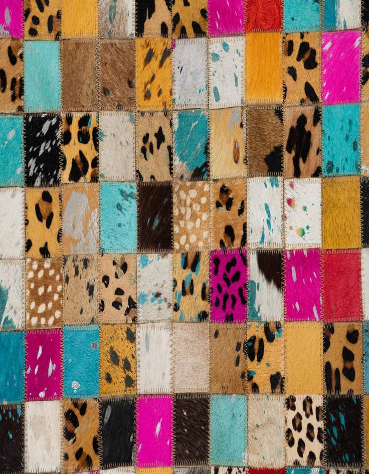 Detail image of 5' 1 x 8' Cowhide Leather Rug