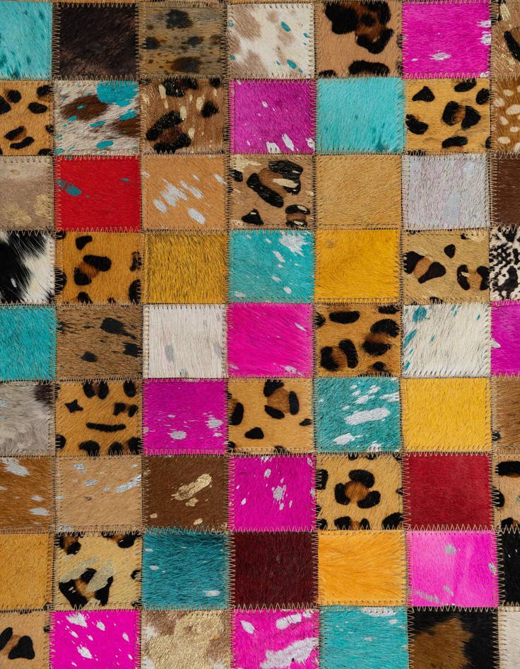 Detail image of 5' 1 x 8' Cowhide Leather Rug