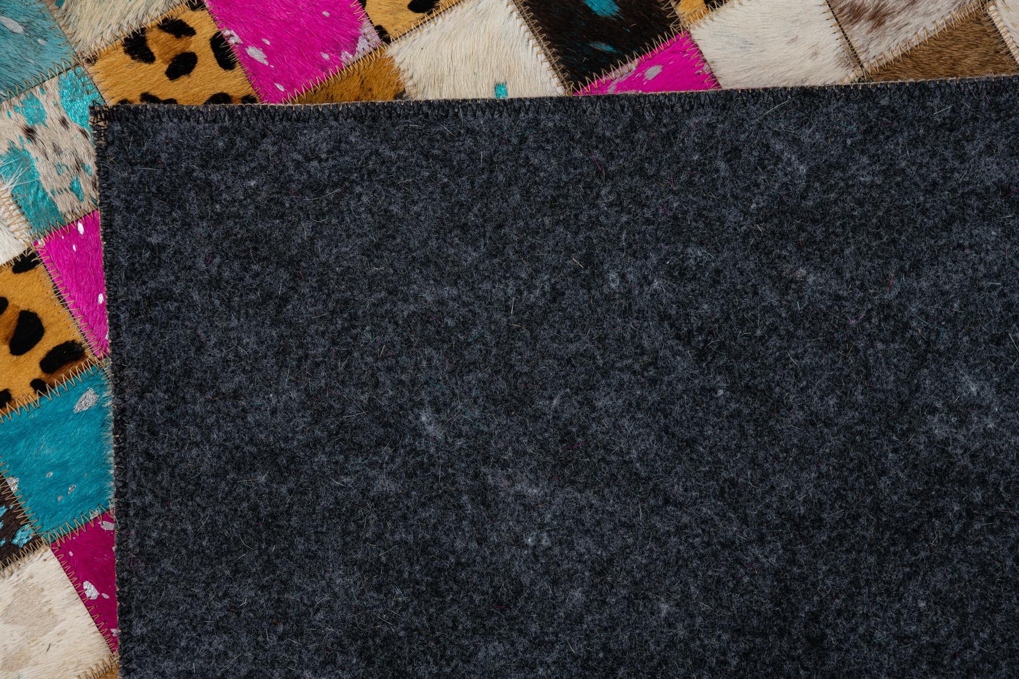 5' 1 x 8' Cowhide Leather Rug
