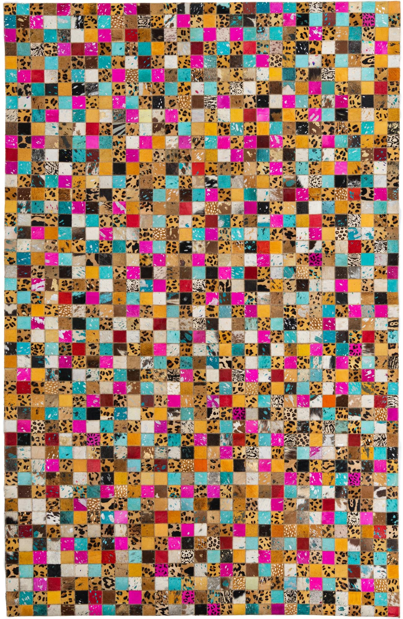 5' 1 x 8' Cowhide Leather Rug