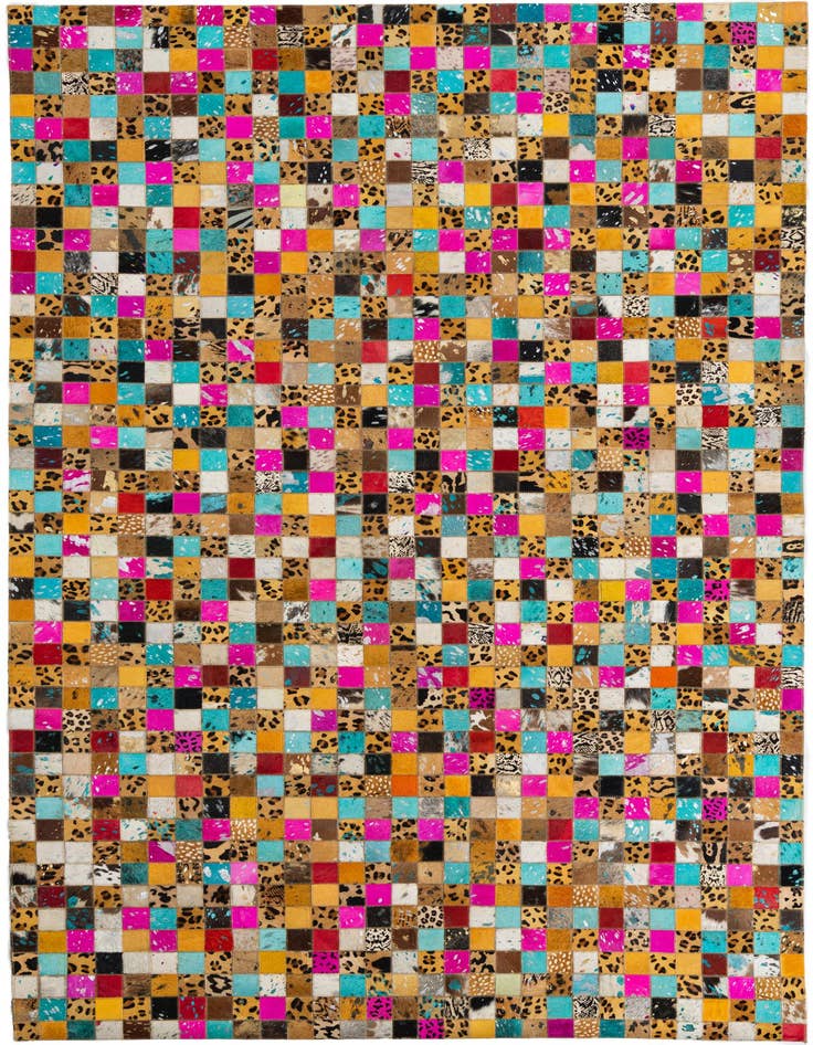 Detail image of 5' 1 x 8' Cowhide Leather Rug