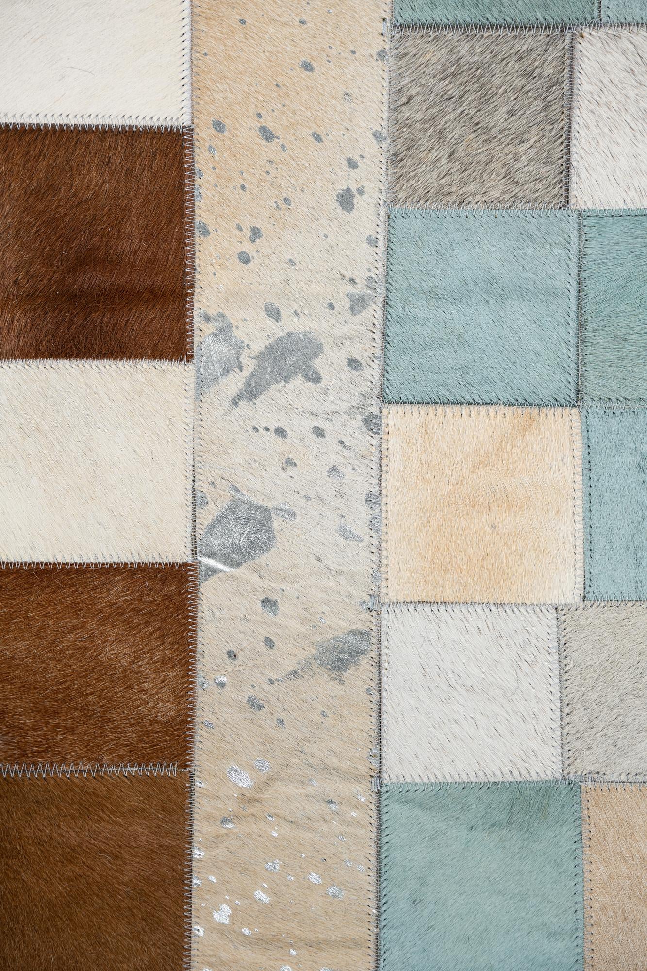 5' x 7' 10 Cowhide Leather Rug