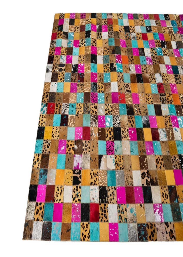 5' 1 x 8' Cowhide Leather Rug