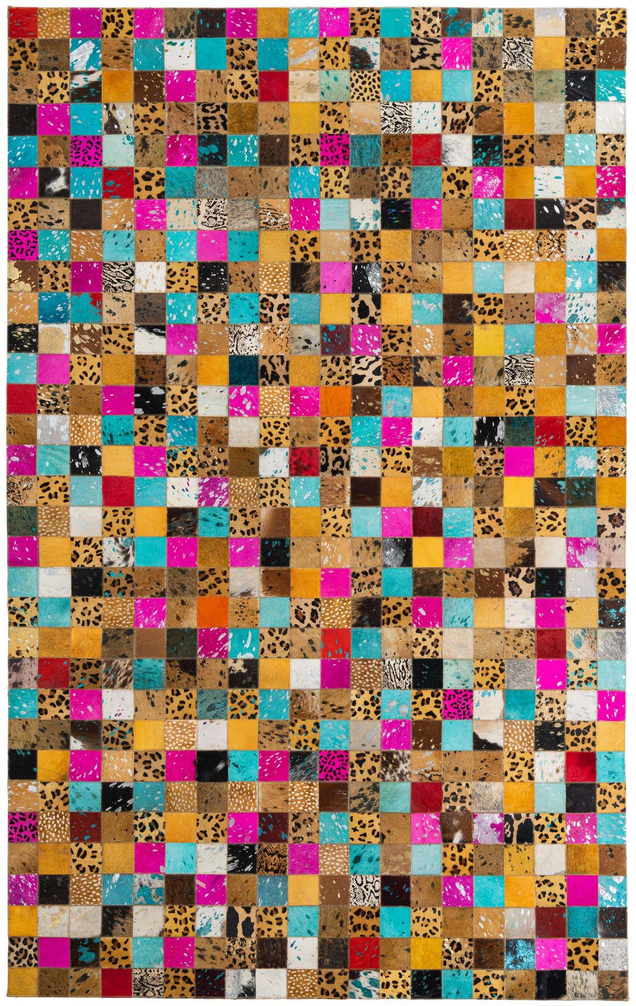 5' 1 x 8' Cowhide Leather Rug