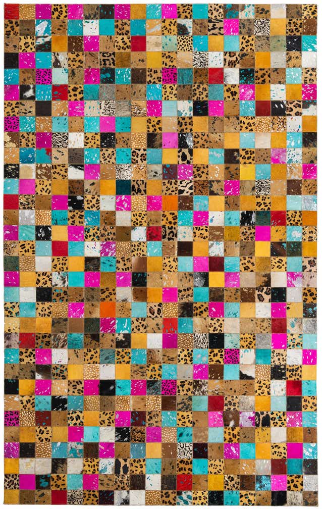 5' 1 x 8' Cowhide Leather Rug