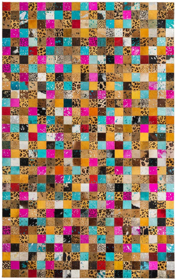 Detail image of 5' 1 x 8' Cowhide Leather Rug
