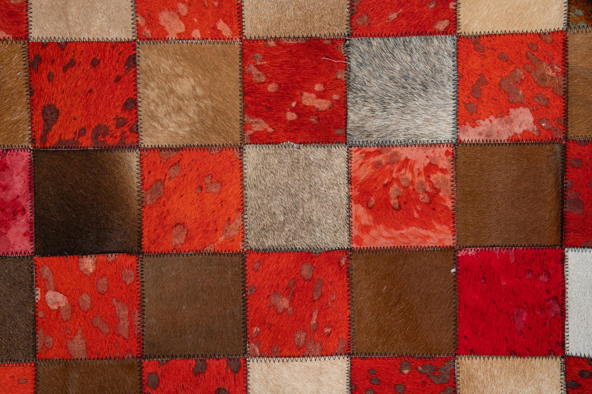5' x 7' 9 Cowhide Leather Rug
