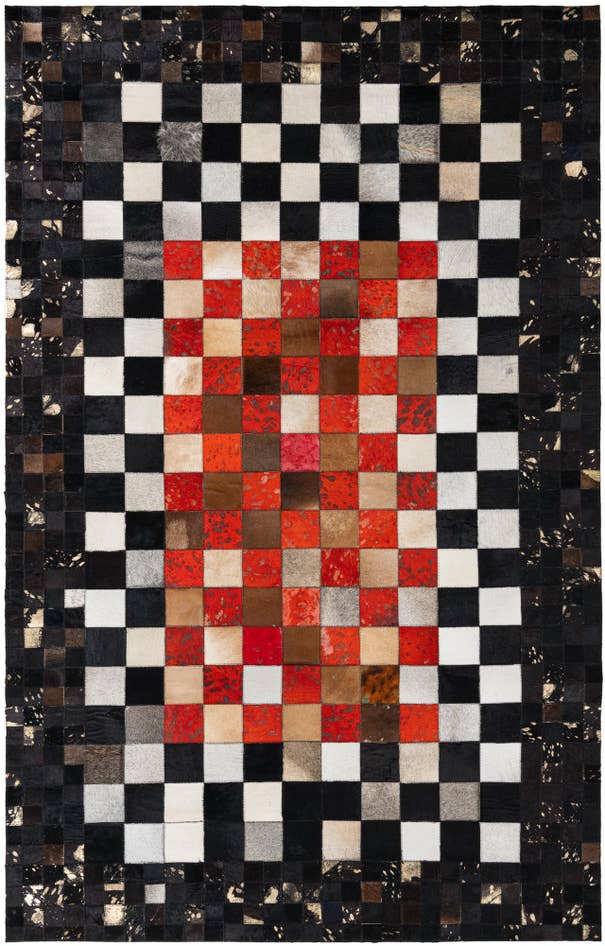 Detail image of 5' x 7' 9 Cowhide Leather Rug