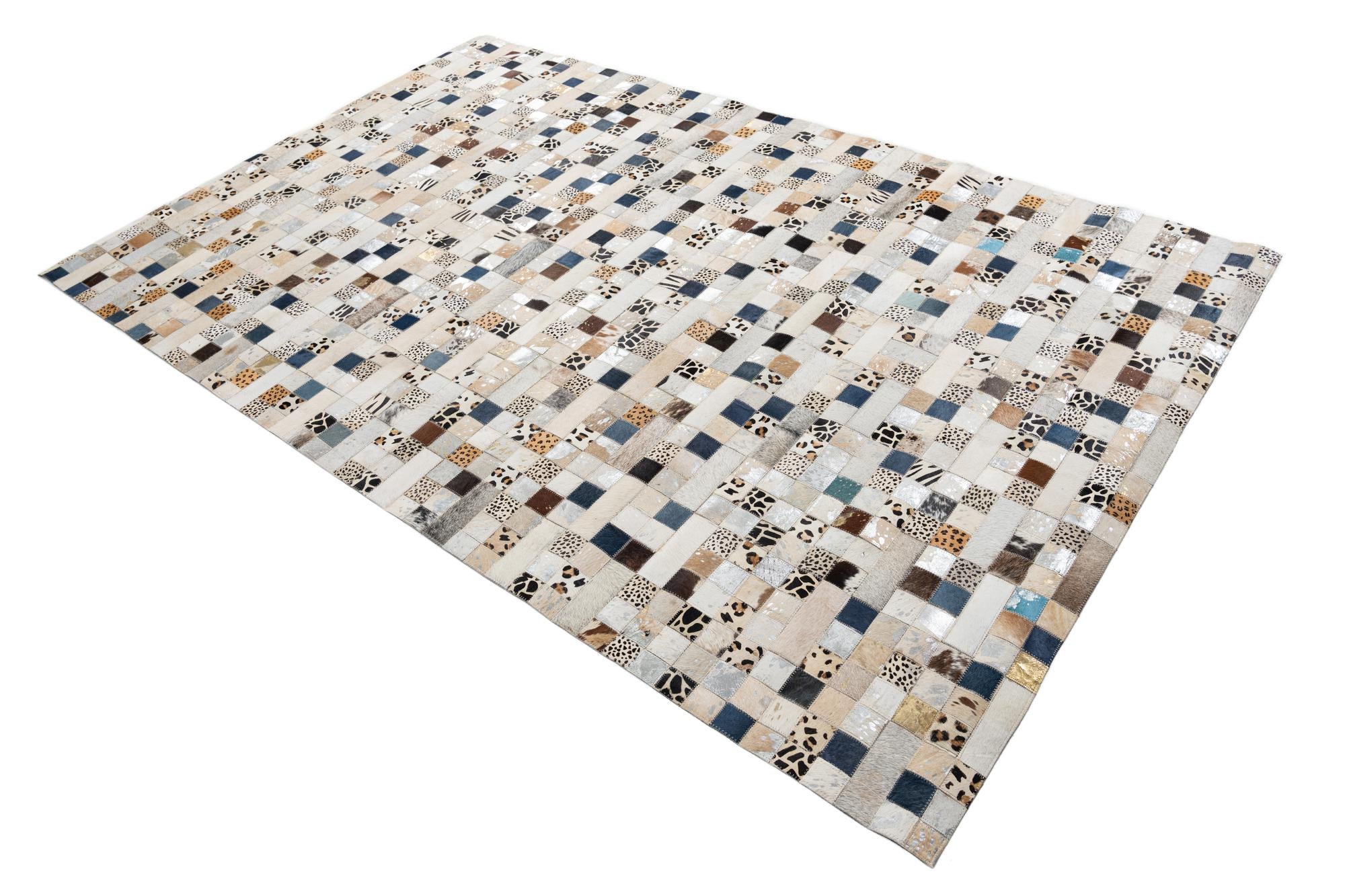 5' x 7' 10 Cowhide Leather Rug