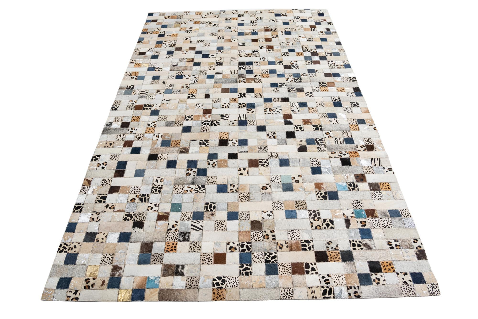 5' x 7' 10 Cowhide Leather Rug