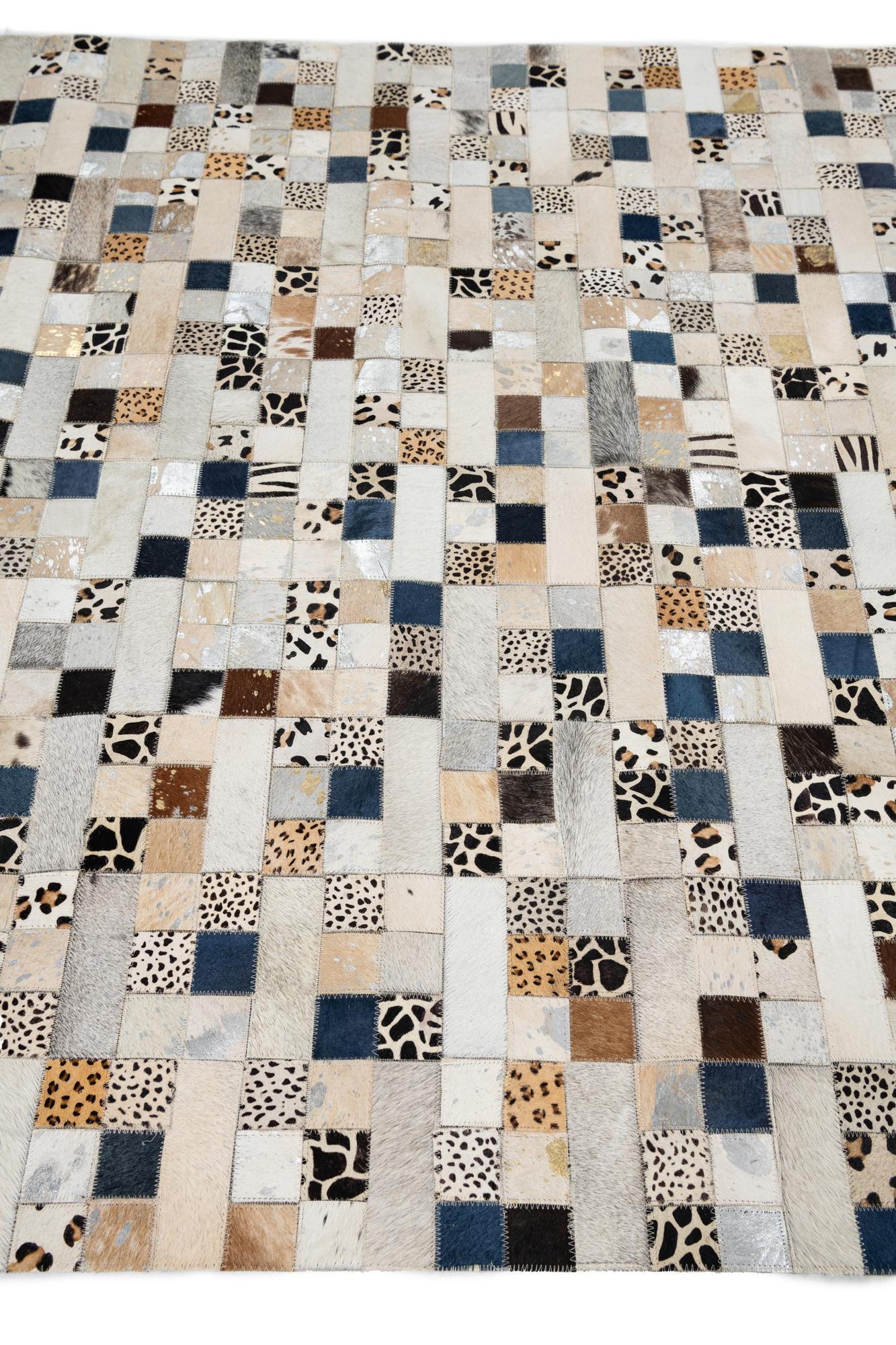 5' x 7' 10 Cowhide Leather Rug