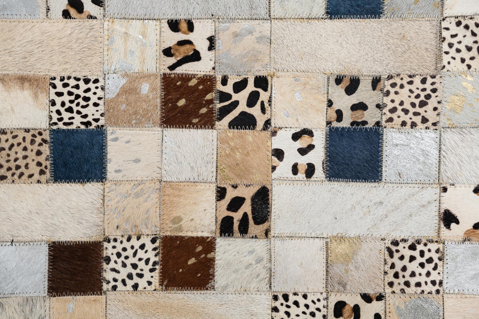 5' x 7' 10 Cowhide Leather Rug