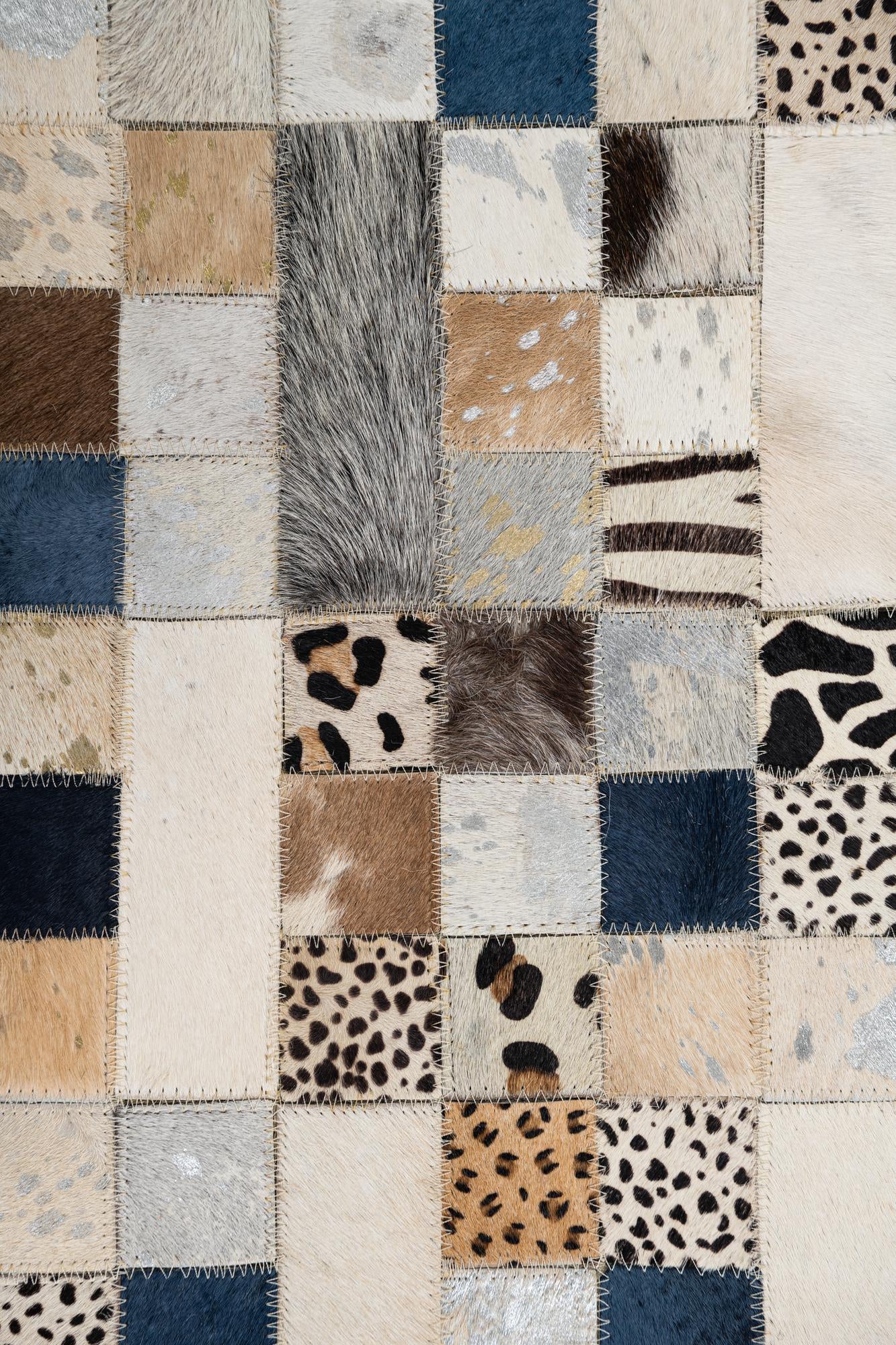 5' x 7' 10 Cowhide Leather Rug