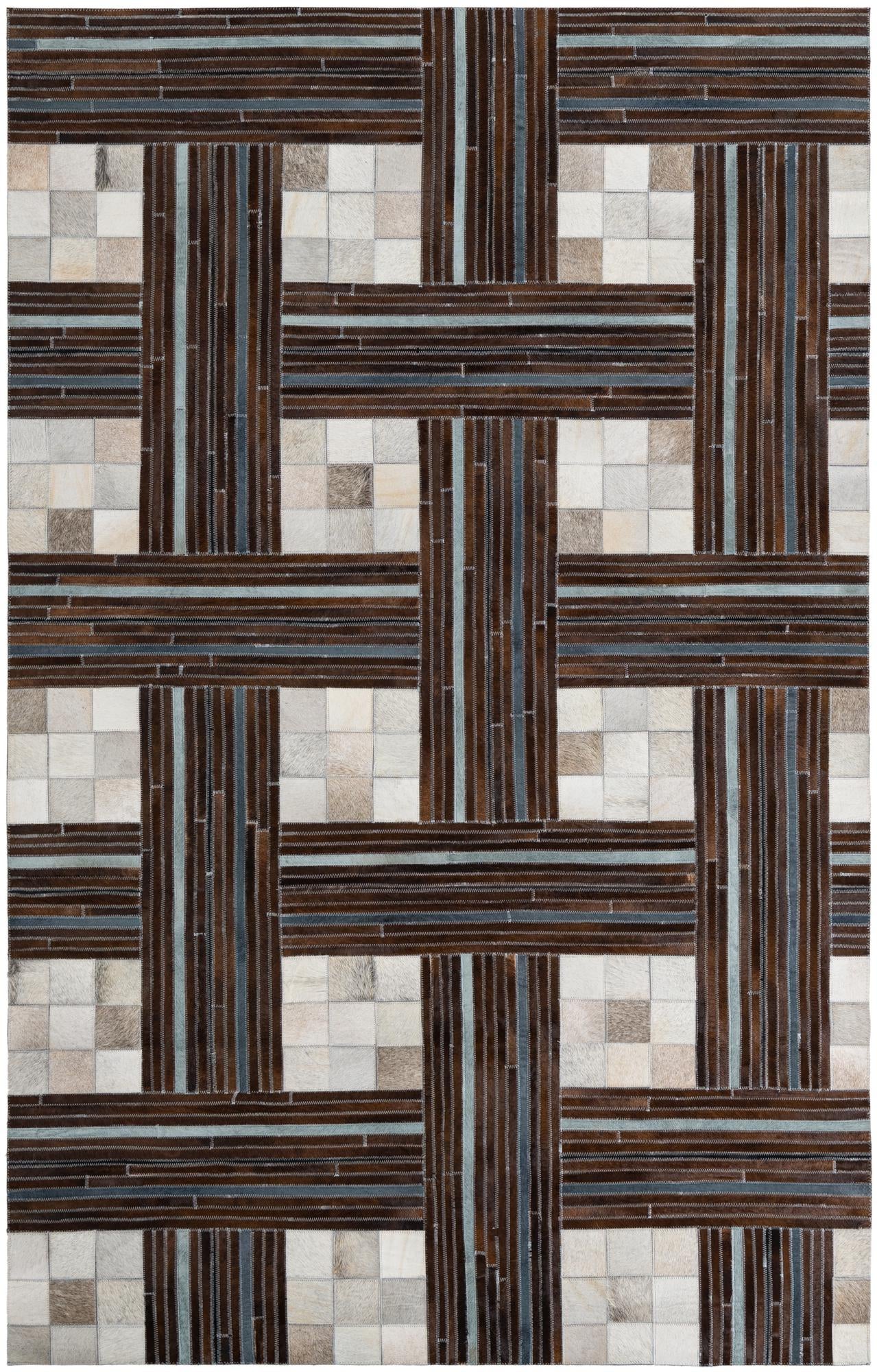 5' x 7' 10 Cowhide Leather Rug